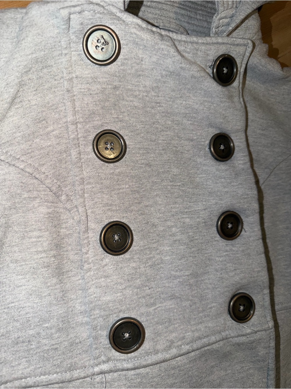 Mossimo Small cotton Button Up button Hooded jacket Grey - Picture 4 of 6